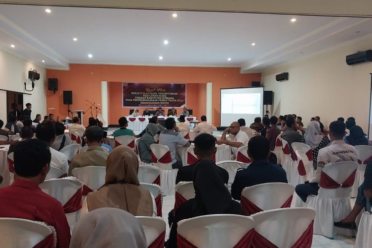 Proses rekapitulasi hasil Pemilu 2024 tingkat Kabupaten Sumbawa berakhir Minggu (3/3/2024) dini hari Wita.