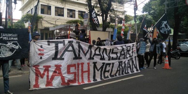 Aksi Unjuk Rasa Tamansari Melawan di Kantor Komnas HAM, Jakarta, Selasa (14/1/2020)