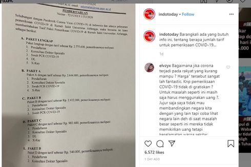 Heboh Biaya Pemeriksaan Virus Corona di RS Unair Capai Jutaan Rupiah, Ternyata Salah