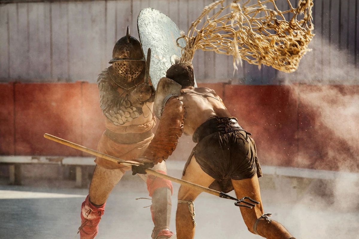 Ilustrasi gladiator pada masa Romawi Kuno.