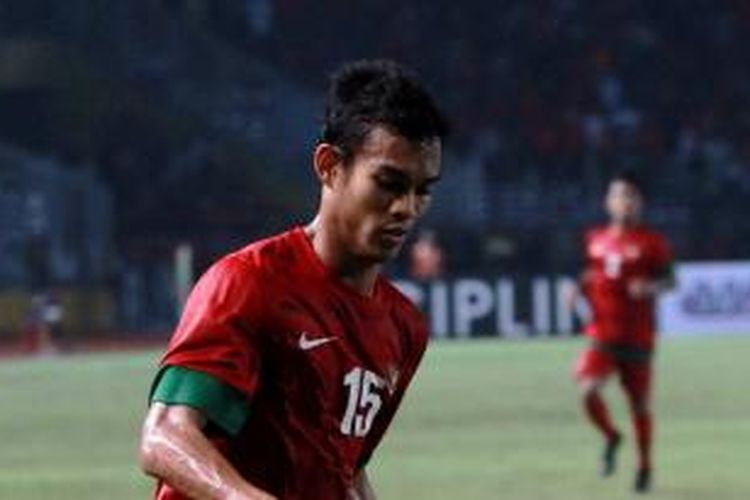 Pemain Timnas Indonesia U-19, Maldini Pali dengan nomor punggung 15.