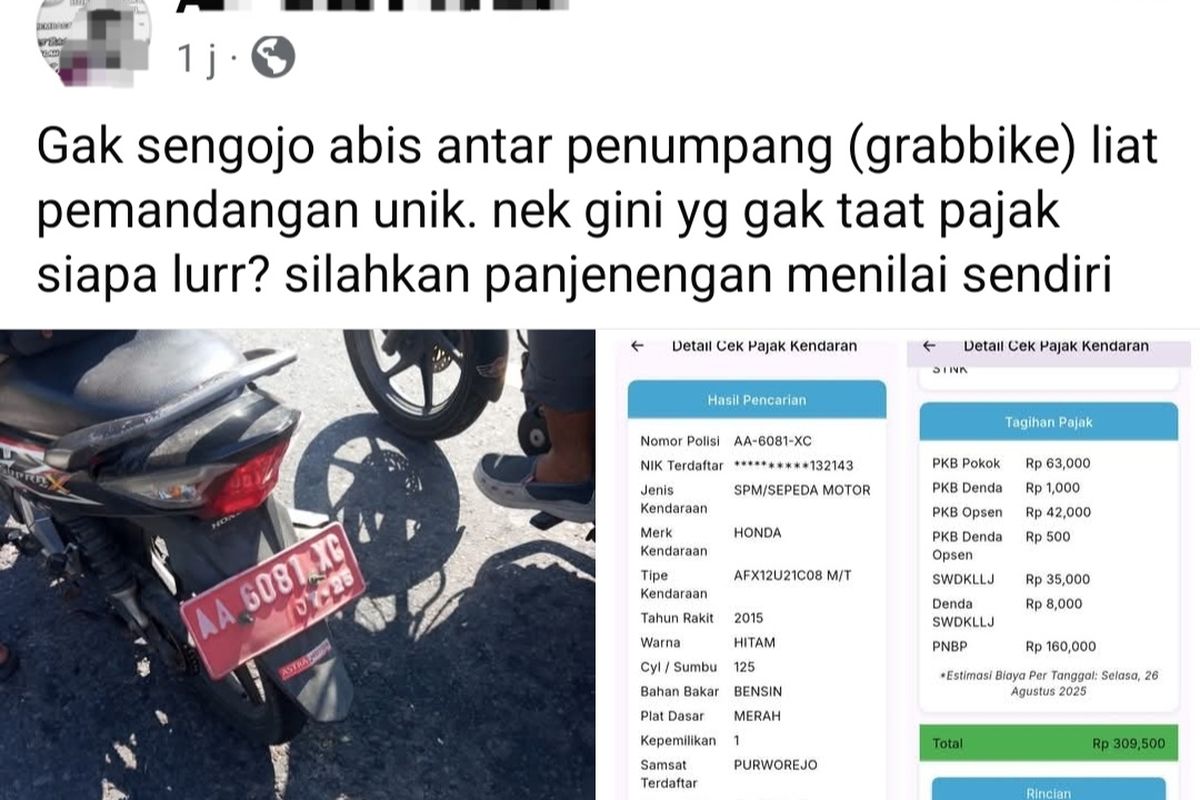 Sepeda Motor plat merah yang diduga menunggak pajak, netizen ramai menyoroti kelakuan pemerintah.