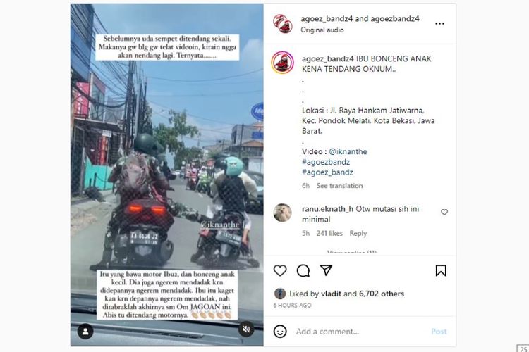 Video viral oknum TNI melakukan kekerasan terhadap ibu-ibu yang sedang membonceng anak kecil menggunakan sepeda motor