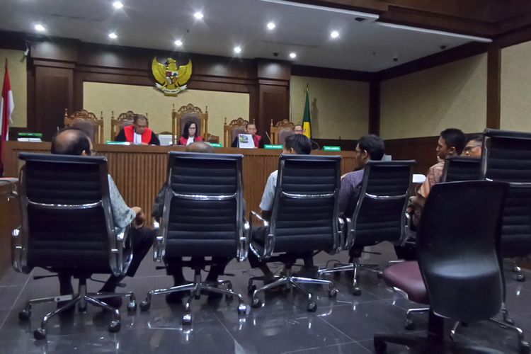 Sidang kasus korupsi dengan terdakwa mantan General Manager PT Jasa Marga Setia Budi di Pengadilan Tipikor Jakarta, Kamis (18/1/2018).