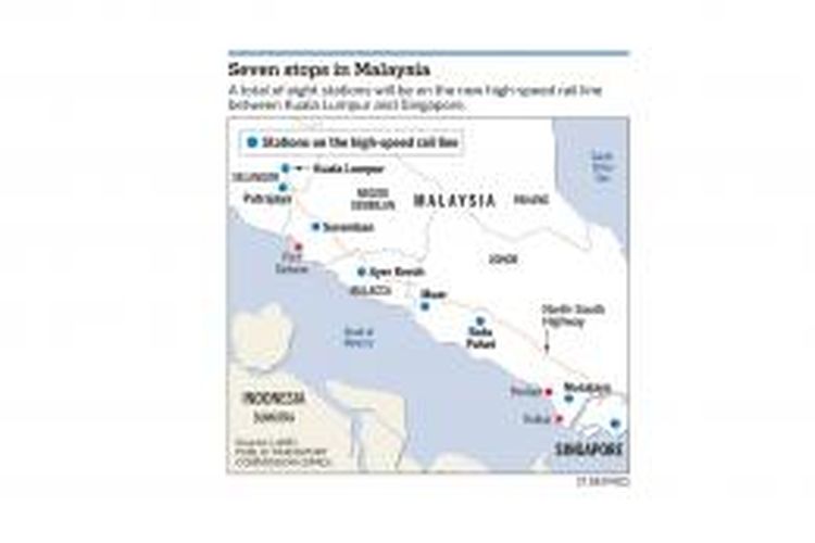 Tujuh pemberhentian yang akan dilalui kereta berkecepatan tinggi atau 