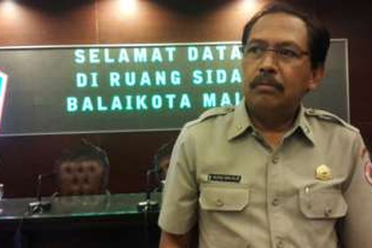 Deputi Bidang Pencegahan dan Kesiapsiagaan pada BNPB Bernardus Wisnu Widjaja saat berkunjung ke Balai Kota Malang, Jawa Timur, Kamis (27/10/2016)