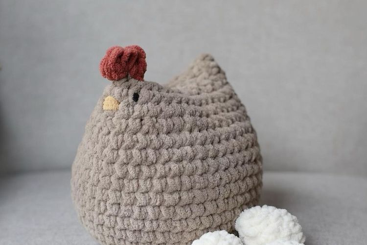 Ilustrasi produk kreatif hasil rajutan tangan 