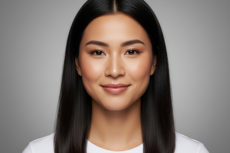 Foto perempuan rambut pendek hasil dari Google Gemini AI