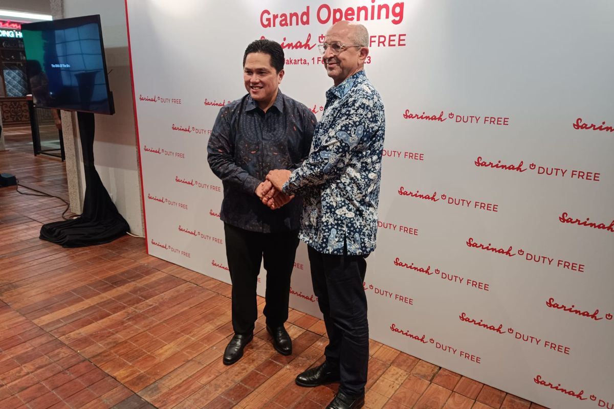 Menteri BUMN Erick Thohir dalam Grand Opening Sarinah Duty Free di Mal Sarinah, Jakarta, Rabu (1/2/2023)