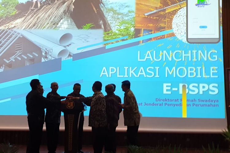 Peluncuran aplikasi e-bsps, Auditorium Kementerian PUPR, Kamis, (6/2/2020).