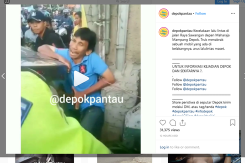 Viral Video Pria Terjepit di Antara Mobil dan Truk, Begini Kronologinya...