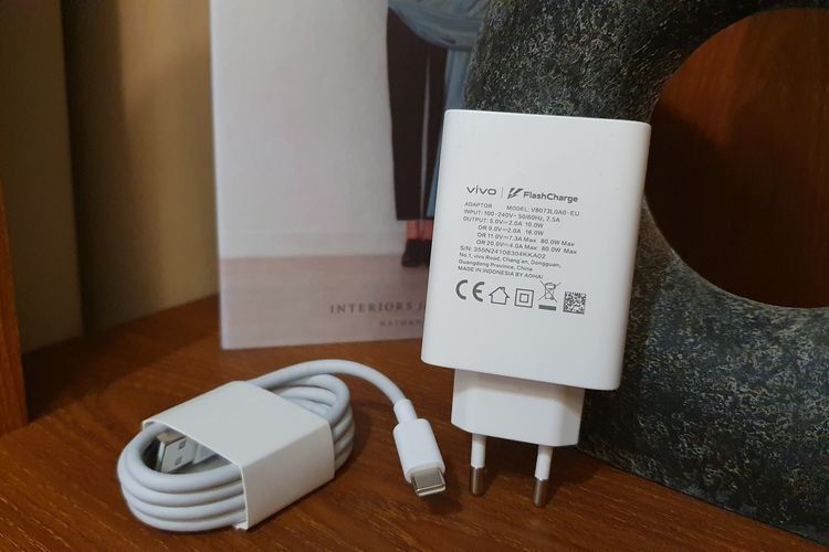 Adaptor charger dan kabel USB-C Vivo V30 Pro