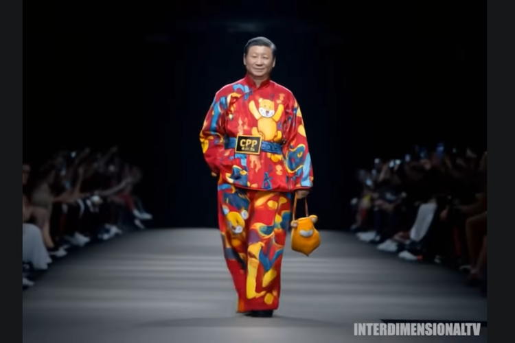 Presiden Xi Jinping dalam video AI fashion show yang dibagikan oleh Elon Musk. 