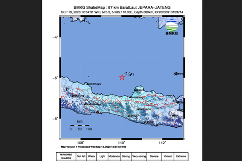 Analisis dan Wilayah yang Merasakan Gempa Jepara M 5,3