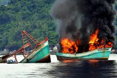 Tiga Kapal Nelayan Asing Ditenggelamkan di Laut Anambas