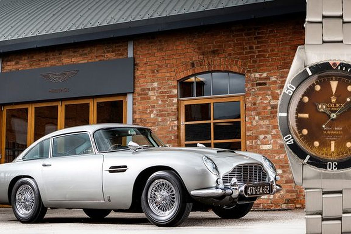 Mobil Aston Martin dan arloji Rolex James Bond