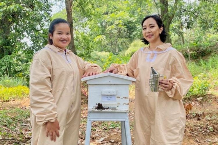 Fransisca dan tim BeeMa Honey saat memantau sarang lebah. Usaha kecil yang dimulai dari semangat dan kejujuran ini kini dipercaya pasar internasional.