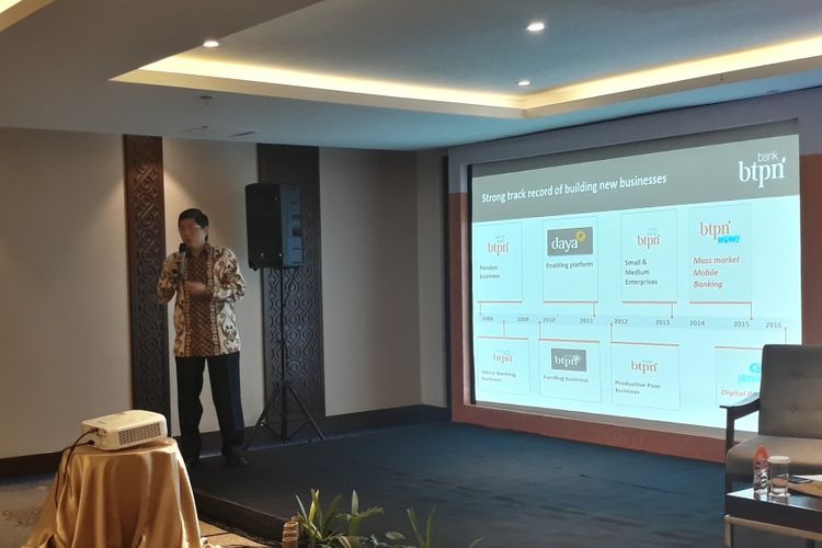 Wakil Direktur Utama BTPN Ongki Wanadjati Dana pada acara Entrepreneur Networking Forum di Four Points Hotel Makassar, Kamis (20/9/2018).