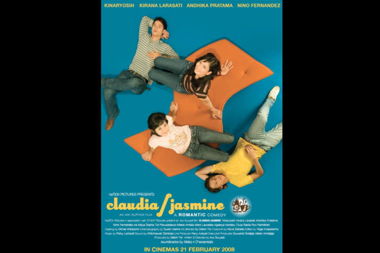 Andhika Pratama, Kirana Larasati, Nino Fernandez, dan Kinaryosih dalam poster film Claudia/Jasmine (2008).