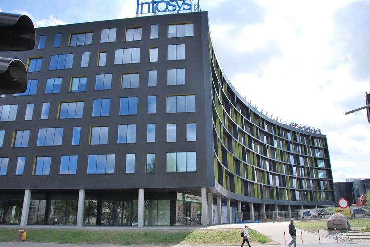 Gedung perusahaan teknologi Infosys.