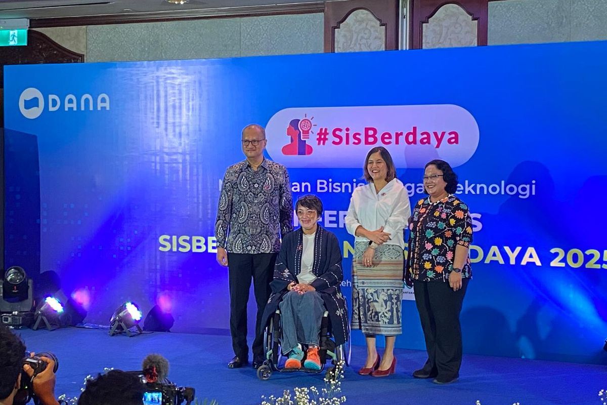 Pembicara dalam konferensi pers Dana Indonesia dan Ant International pada kickoff Sisberdaya dan Disberdaya di Jakarta Pusat, Rabu (7/5/2025). 