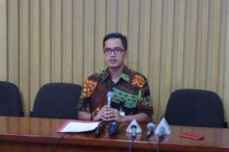 Juru Bicara KPK Febri Diansyah saat jumpa pers di Gedung KPK Jakarta, Rabu (21/12/2016).