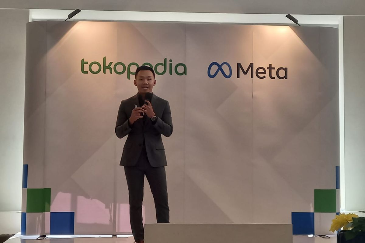 Vice President of Tokopedia Marketing Solutions Edwin Chayadi dalam acara Media Briefing Collaborative Ads di Jalan Gunawarman, Kebayoran Baru, Jakarta, Kamis (8/6/2023). 