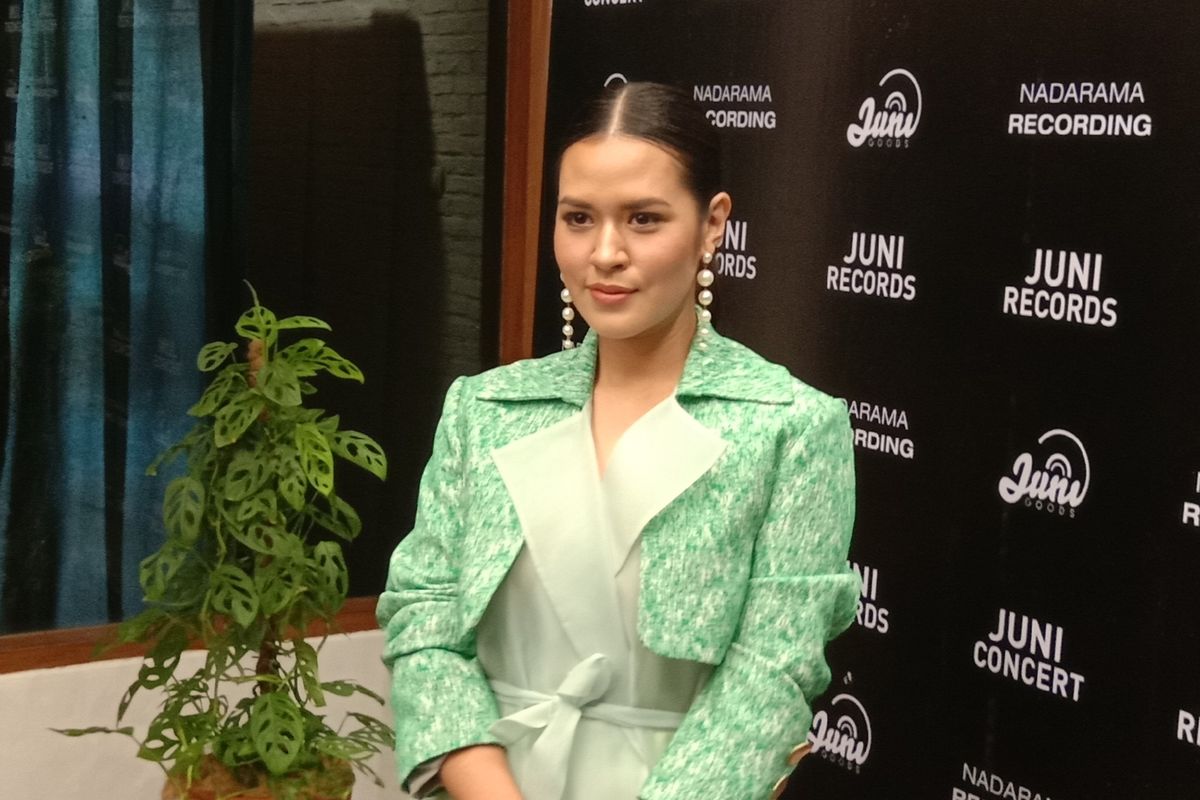 Raisa Andriana merilis singel You di kantor Juni Record, Mampang Prapatan, Jakarta Selatan, Rabu (9/10/2019).