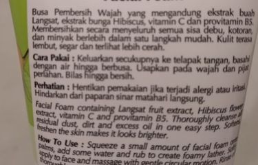 Contoh petunjuk pemakaian sabun muka