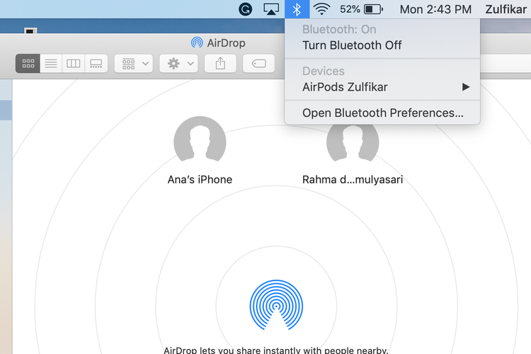 Ilustrasi cara cek status bluetooth di Macbook untuk dihubungkan dengan AirPods. 
