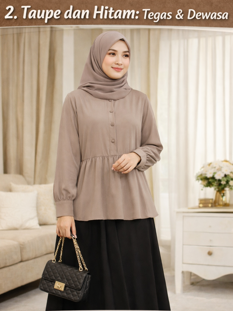 Taupe dan Hitam: Tegas & Dewasa