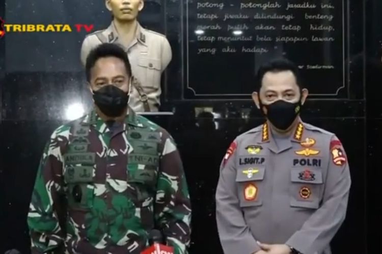 Kapolri Jenderal Listyo Sigit Prabowo bertemu dengan Kepala Staf Angkatan Darat Jenderal TNI Andika Perkasa, Selasa (2/2/2021).