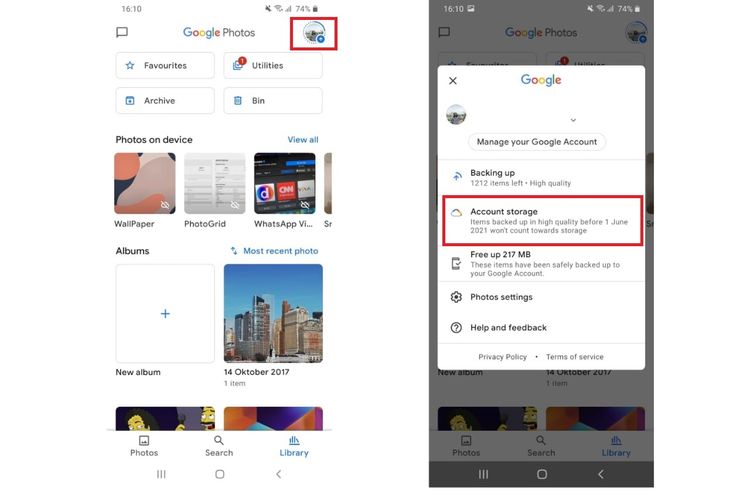 Cara mengecek sisa kapasitas penyimpanan Google Photos