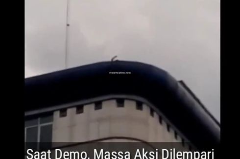 Pelaku Pelemparan Batu ke Massa Demo dari Atas Gedung DPRD Medan Ternyata Oknum Sekuriti