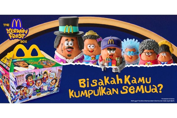 Keenam karakter McNugget Buddies karya Kerwin Frost bisa didapatkan dengan membeli paket edisi terbatas Happy Meal Kerwin Frost Box yang tersedia di seluruh restoran McDonald?s Indonesia. 
