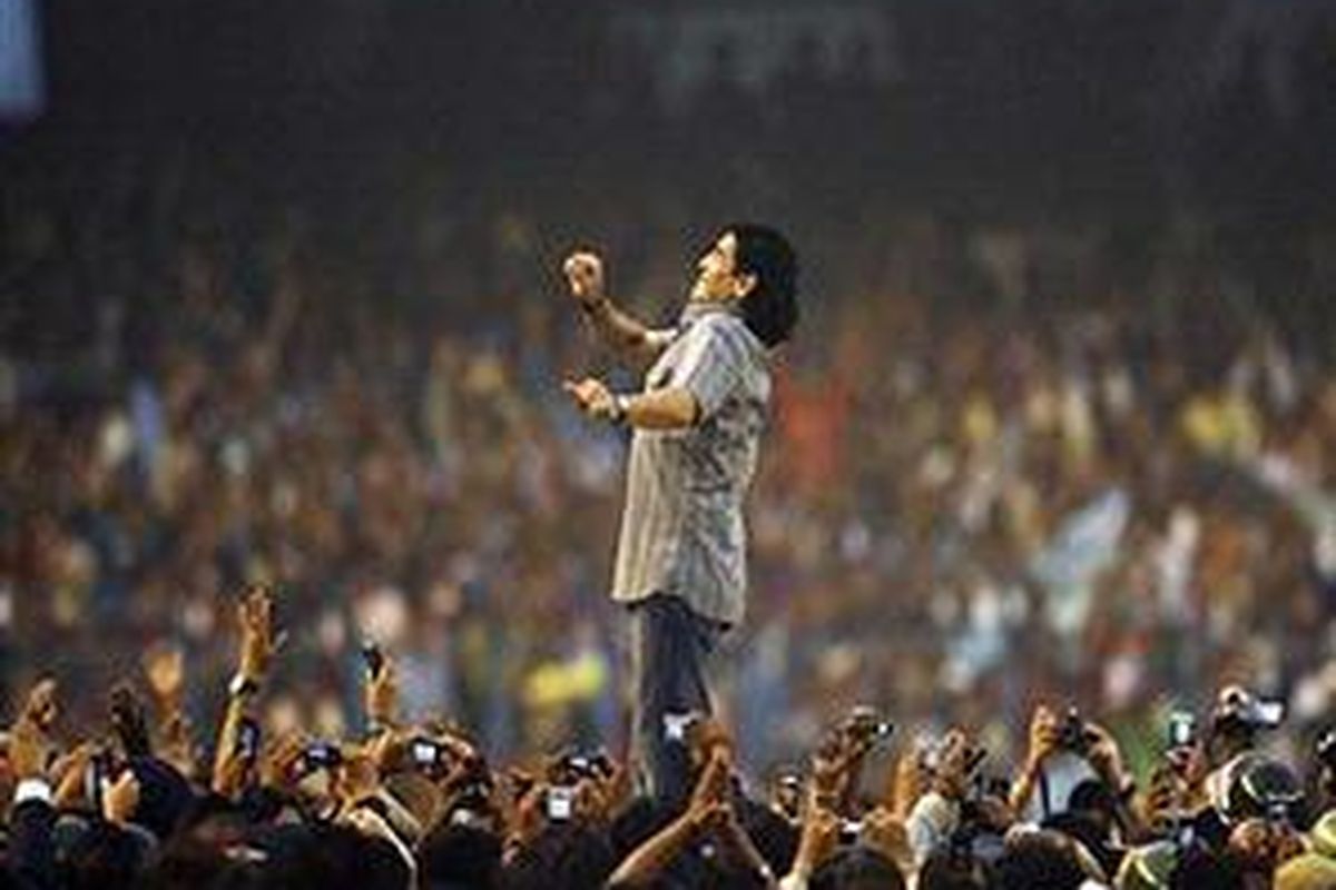 Pelatih Argentina, Diego Armando Maradona.