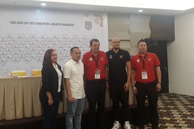 Konferensi Perbasi soal FIBA Asia Cup 2021 Qualifiers di Hotel Santika, Kelapa Gading, Jakarta, Sabtu (1/2/2020). 