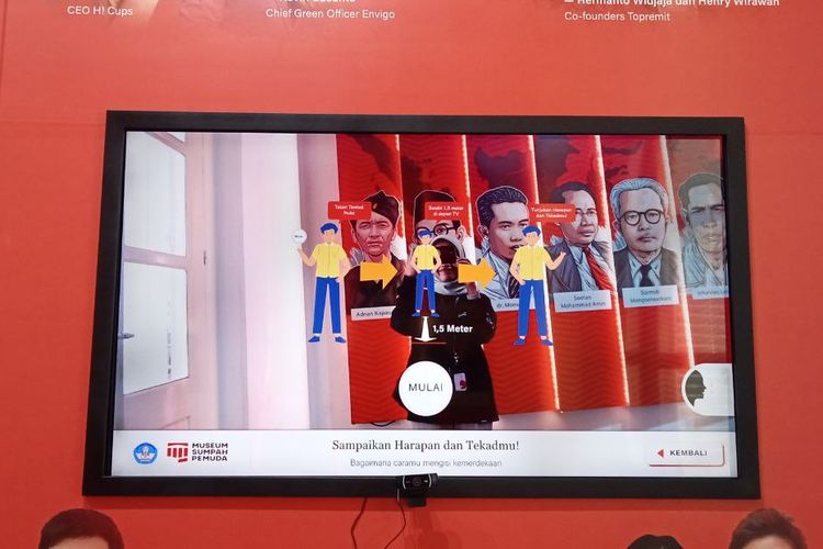 Media interaktif di Museum Sumpah Pemuda, Jakarta Pusat, Rabu (25/10/2023).