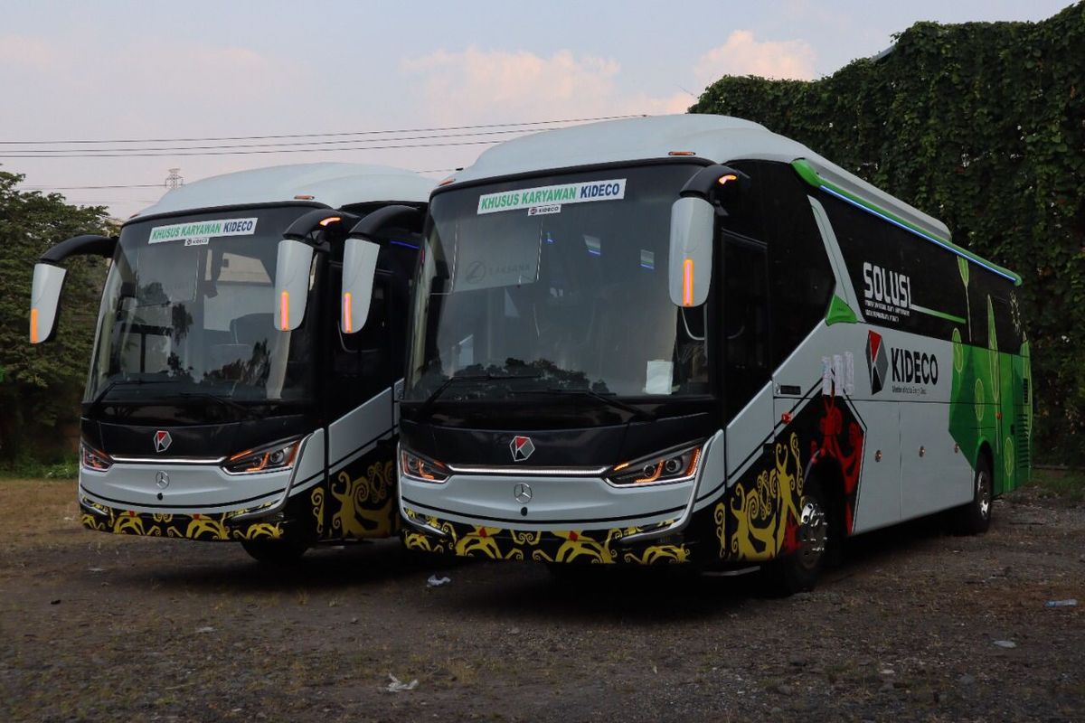 Kabin bus karyawan Kideco