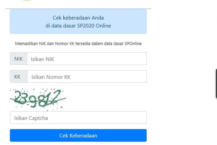 Cara mengecek NIK dan KK di laman sensus.bps.go.id