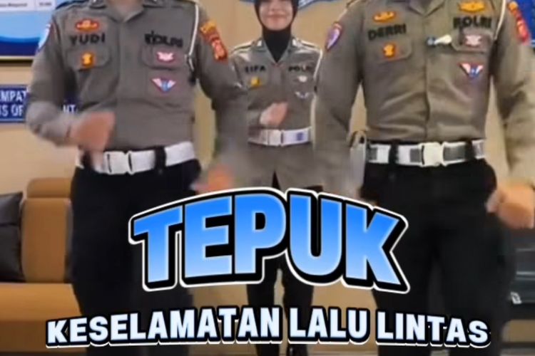 Tangkapan layar Tepuk Keselamatan Lalu Lintas inovasi edukasi keselamatan berkendara di jalan raya yang terinspirasi dari Tepuk Sakinah oleh KUA, Senin (13/10/2025)