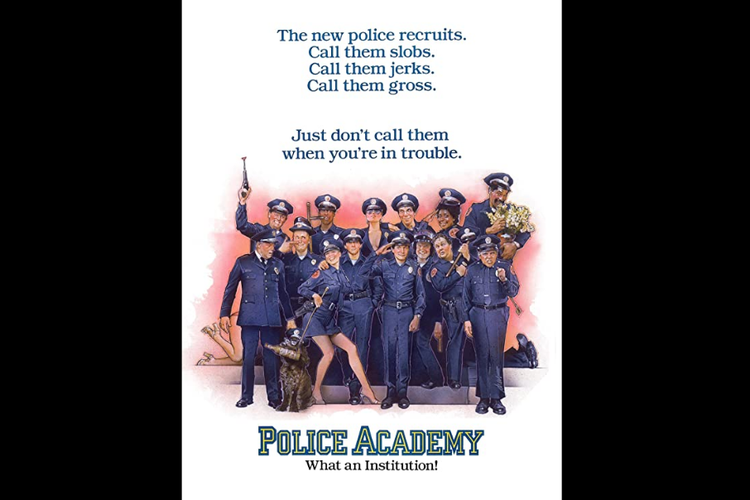 Film komedi Police Academy (1984).