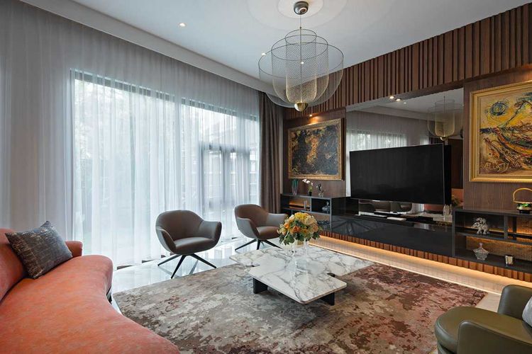 Desain ruang keluarga eklektik kontemporer karya Vindo Design 