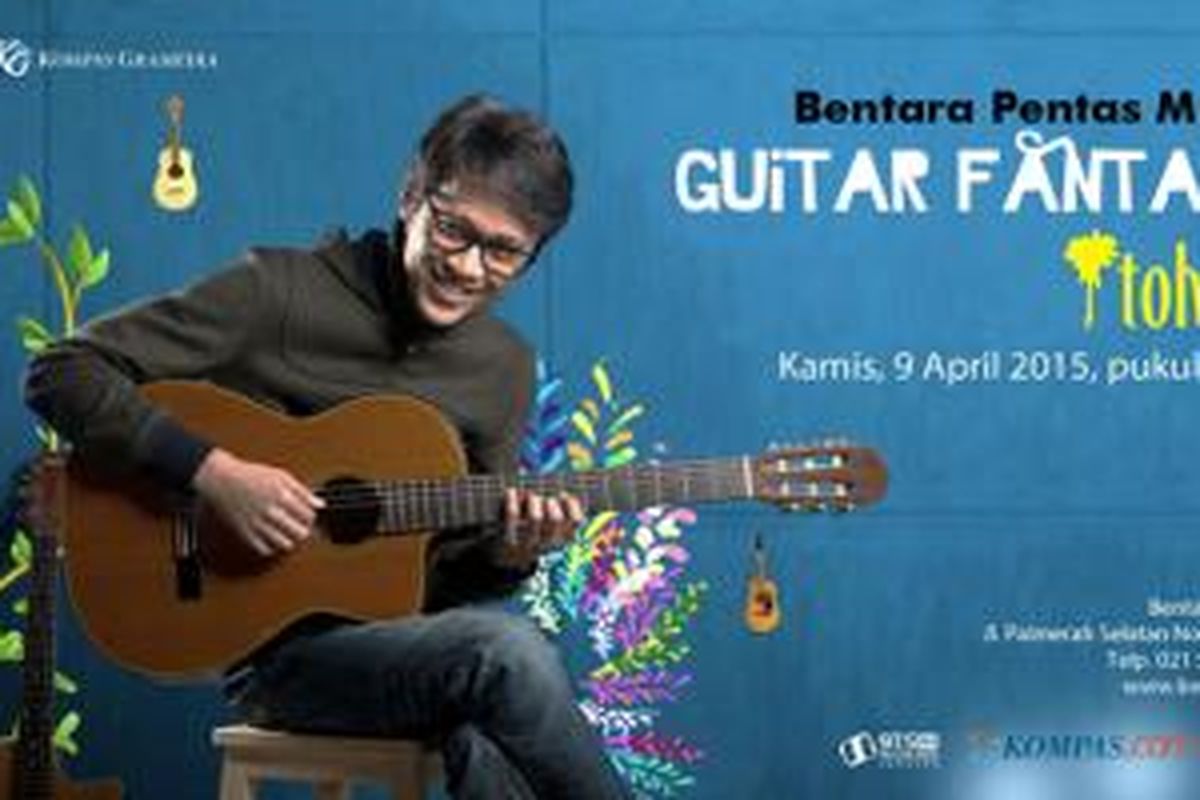 Tohpati akan tampil dalam Bentara Pentas Musik, di Bentara Budaya Jakarta, Jalan Palmerah Selatan 17, Jakarta Pusat, Kamis (9/4/2015), pukul 19.30 WIB.