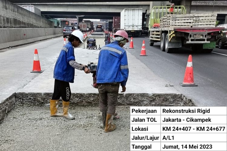 Ilustrasi perbaikan jalan tol Jakarta-Cikampek