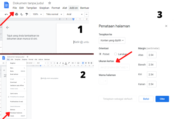 Cara Mengatur Margins, Ukuran dan Jenis Kertas di Google Docs