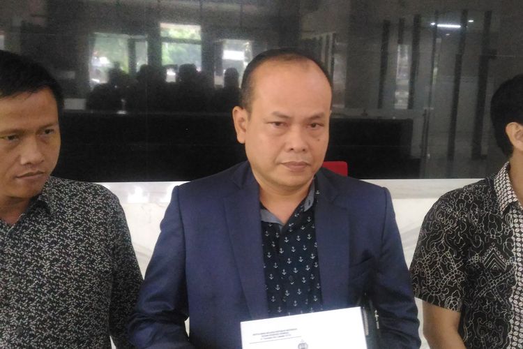 Pelapor bernama Humisar Sahala di Gedung Bareskrim Polri, Jakarta Selatan, Senin (20/5/2019). 
