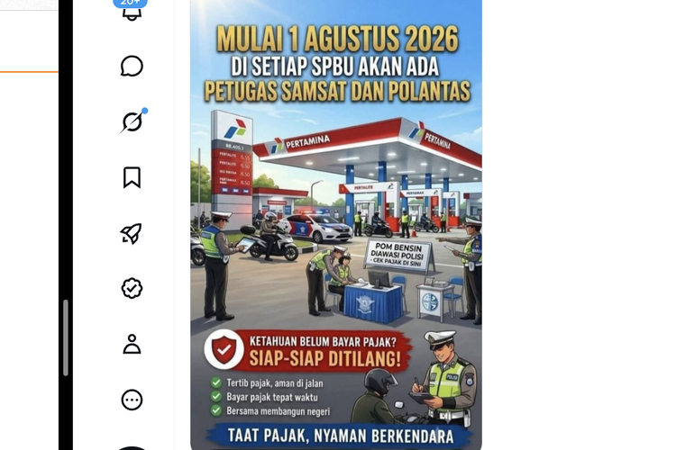 Beredar Poster SPBU Akan Dijaga Petugas Samsat dan Polantas Mulai 1 Agustus 2026, Ini Kata Pertamina