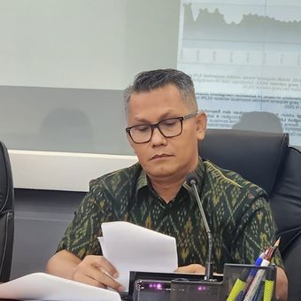 Juru Bicara Kementerian Perindustrian Febri Hendri Antoni Arief dalam konferensi pers di kantornya, Jakarta, Kamis (26/2/2026).