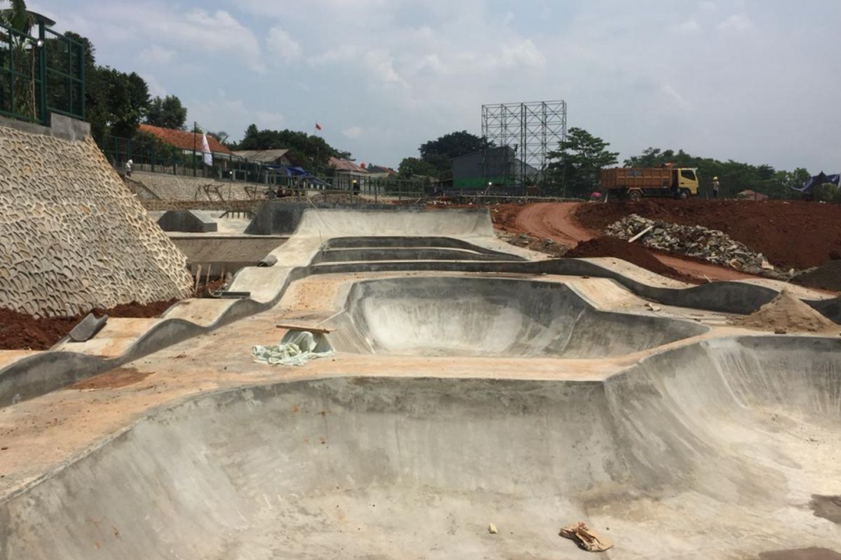 Arena bermain sepeda BMX di Alun-alun Depok,  Selasa (8/1/2019).